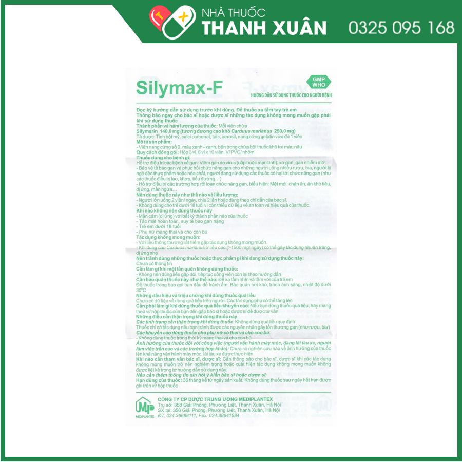 Silymax-F thuốc hỗ trợ bảo vệ và tăng cường chức năng gan